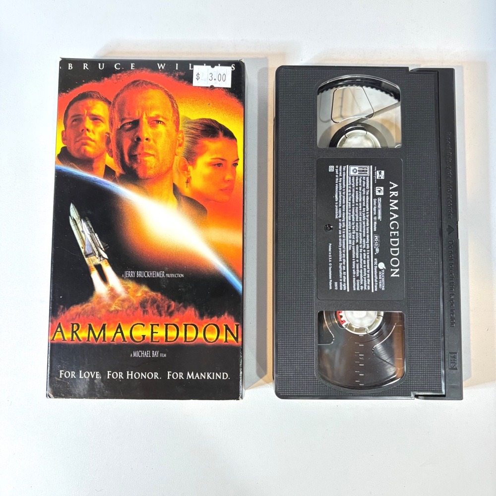 Armageddon VHS 1998 Movie Bruce Willis Ben Affleck Sci-Fi Action Touchstone